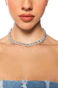 RHINESTONE MID CHAIN IN SILVER