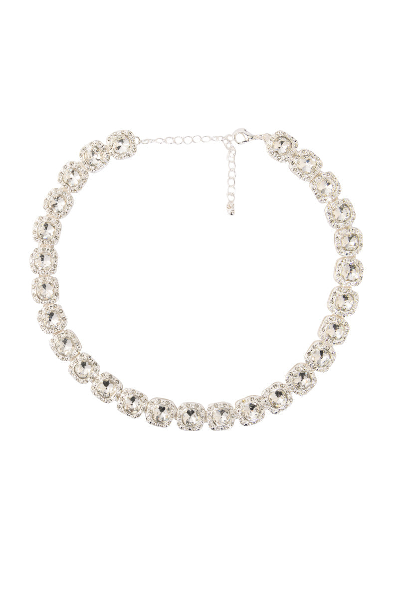 RHINESTONE MID CHAIN IN SILVER