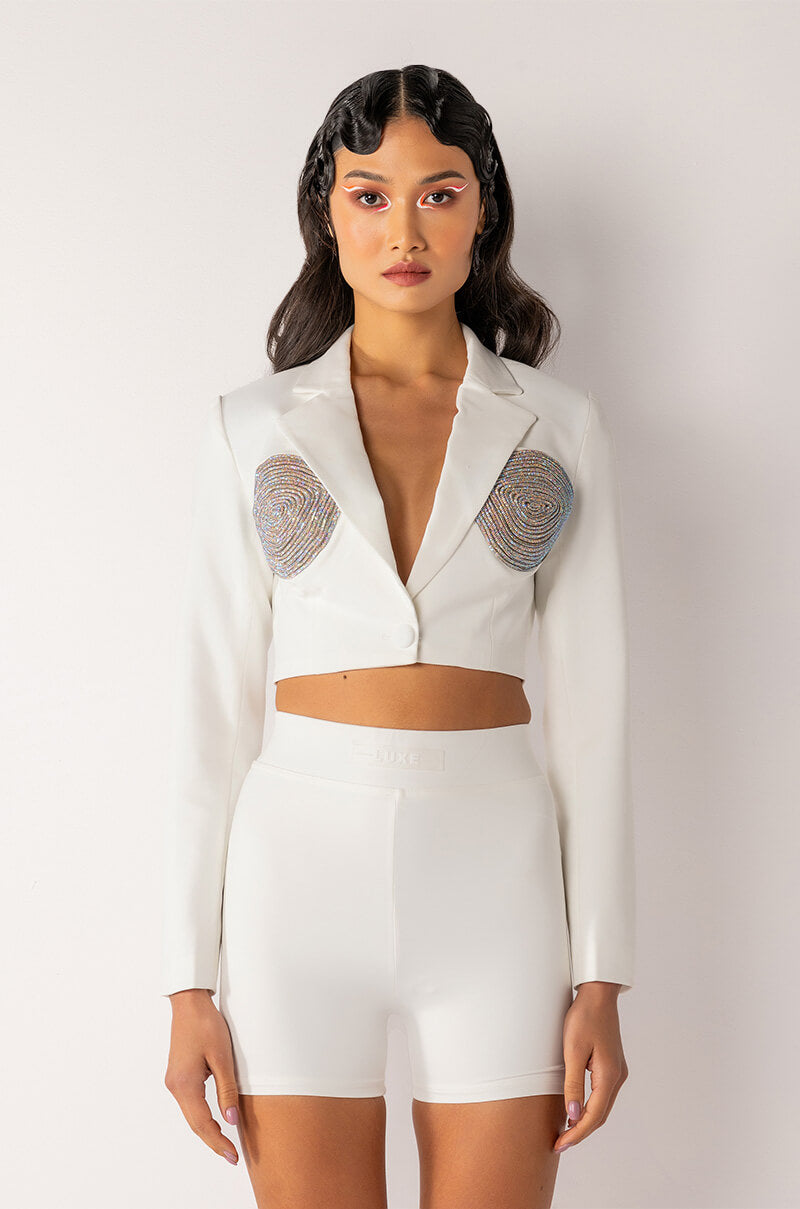RICH LIKE MADONNA CROP BLAZER