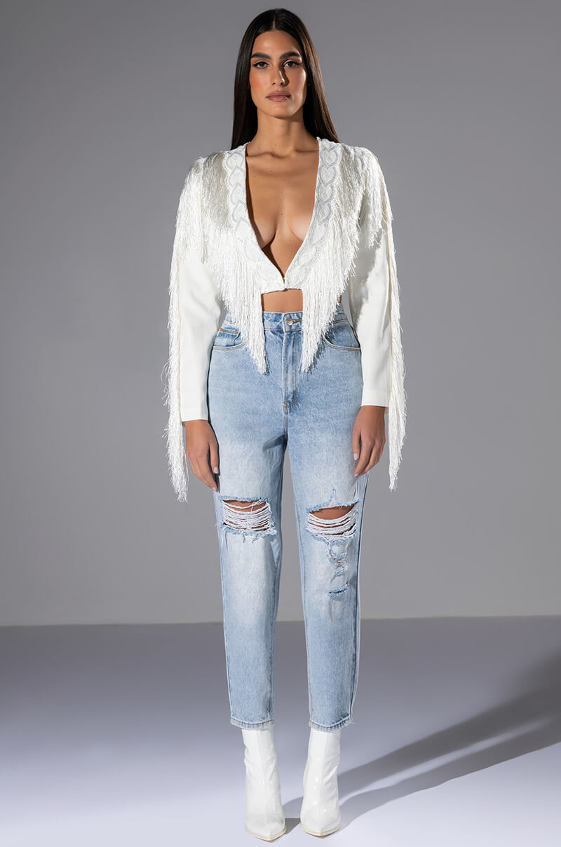 RIDE EM COWGIRL FRINGE BLAZER