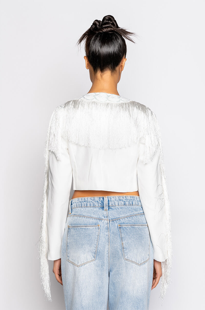 RIDE EM COWGIRL FRINGE BLAZER