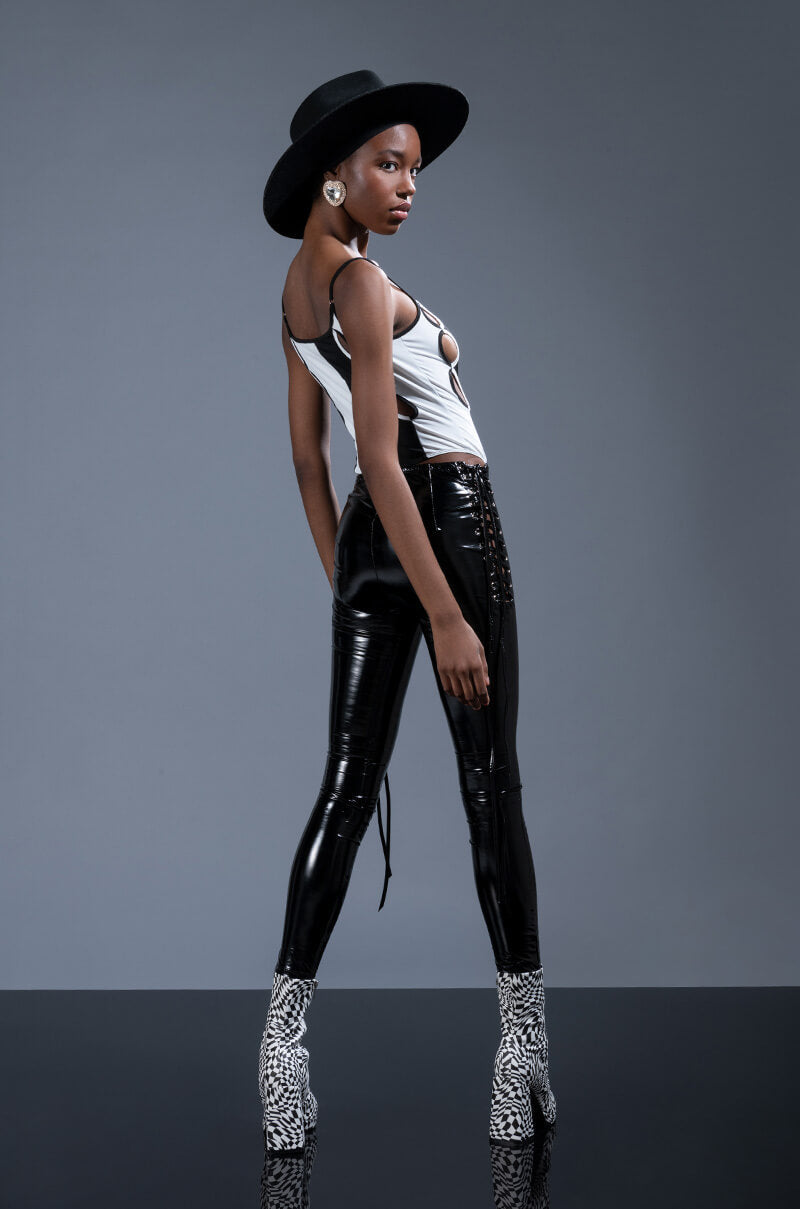 RIGHT THROUGH ME SLEEVELESS CUTOUT BODYSUIT