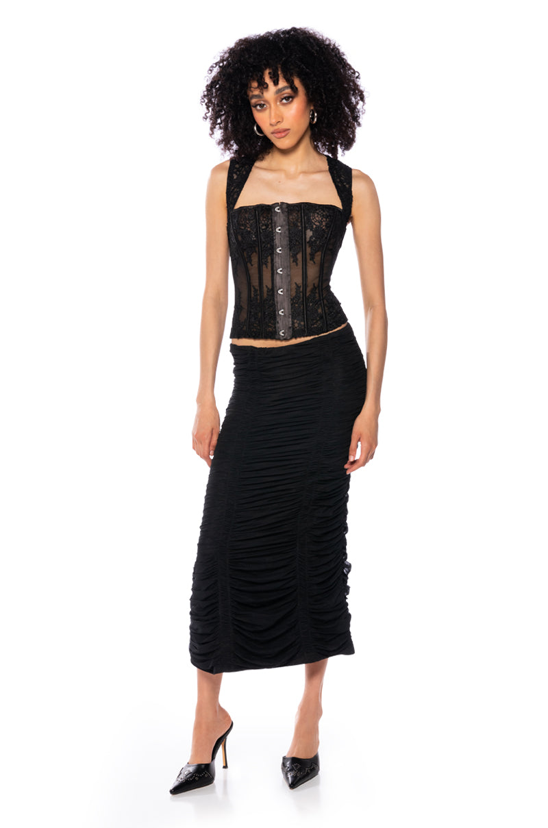 RILEY HIGH COLLAR LACE CORSET