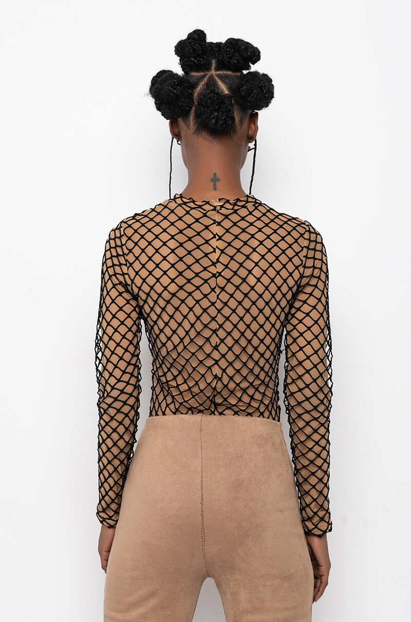 RISKAY BUSINESS MESH LONG SLEEVE BODYSUIT
