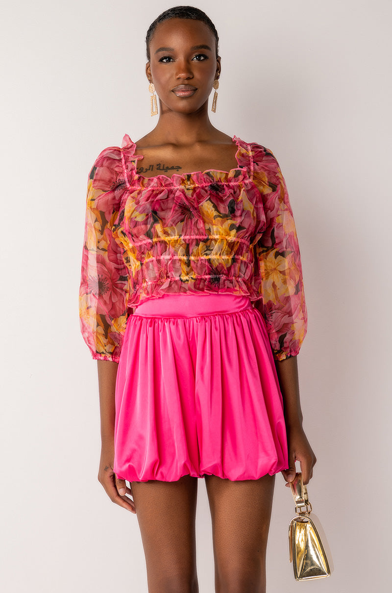 ROMANTIC ORGANZA OFF SHOULDER BLOUSE