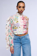 ROSE PRINTED LINEN BLOUSE