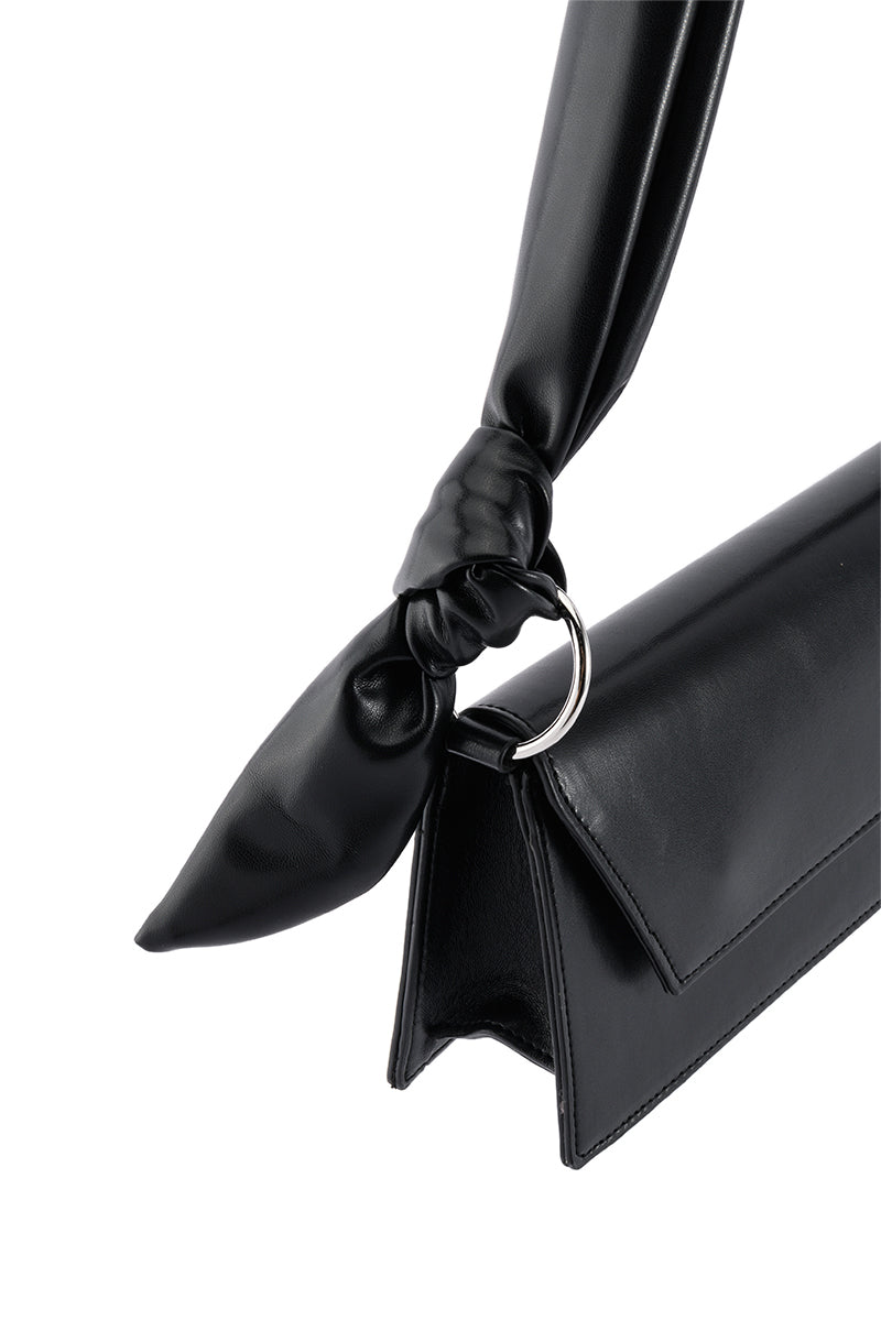 ROSHI BLACK TIE HANDLE PURSE