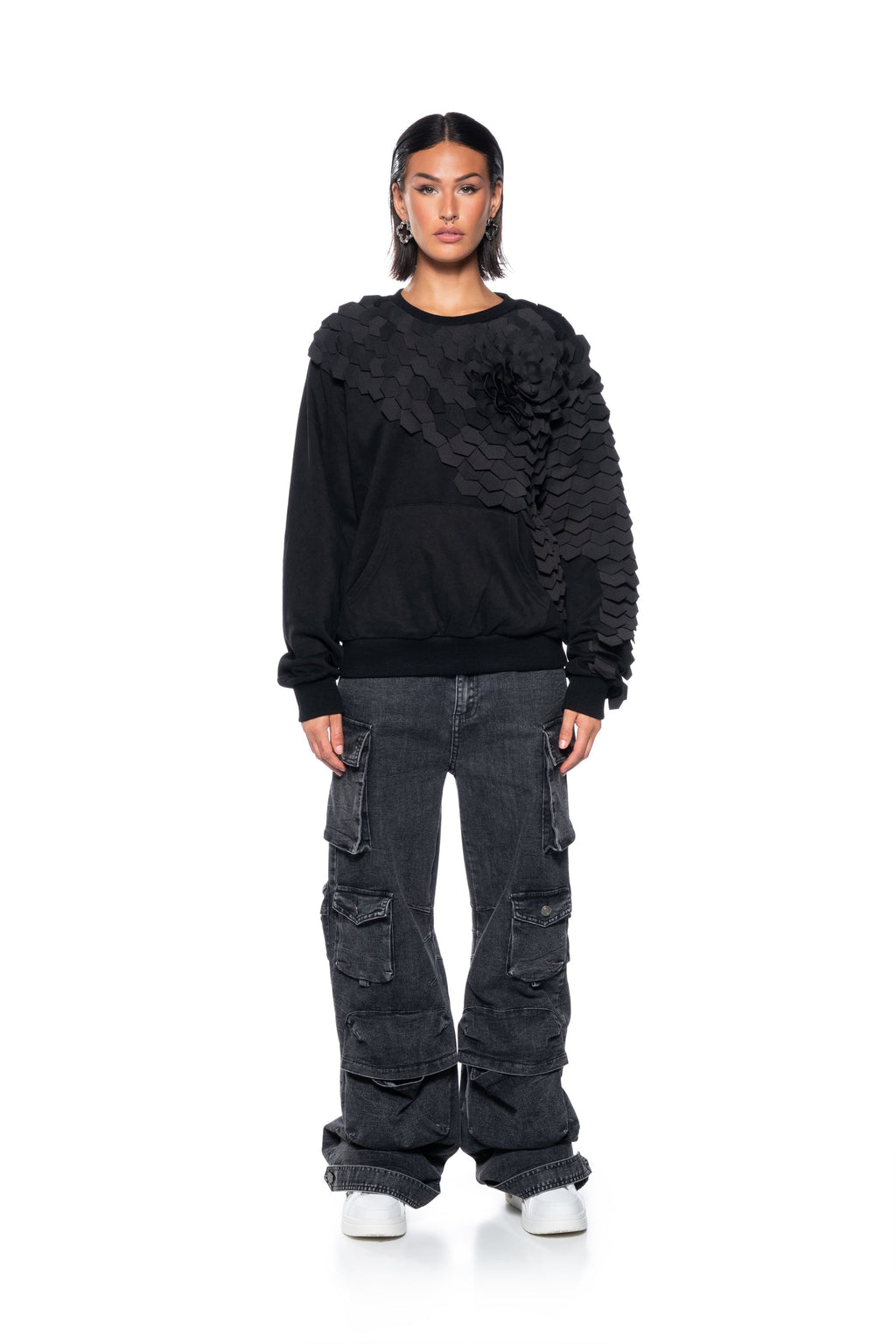 RUN IT TEXTURED CREWNECK