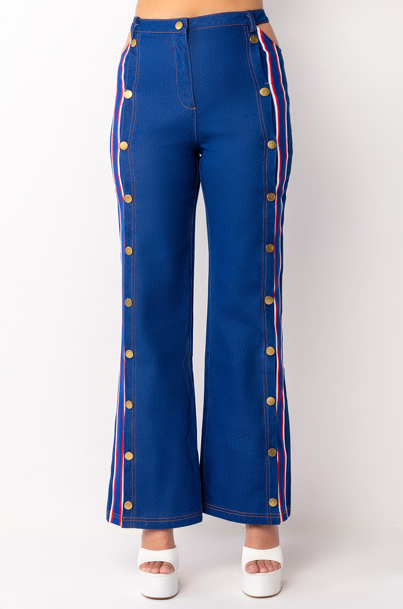 RUN IT UP WIDE LEG DENIM JEANS