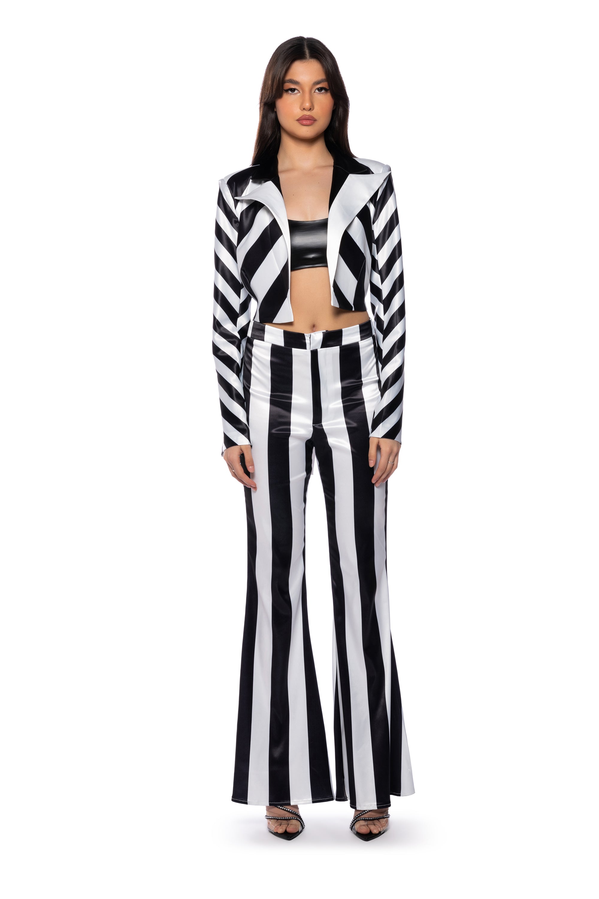 HEIDI OPEN BACK STRIPE BLAZER