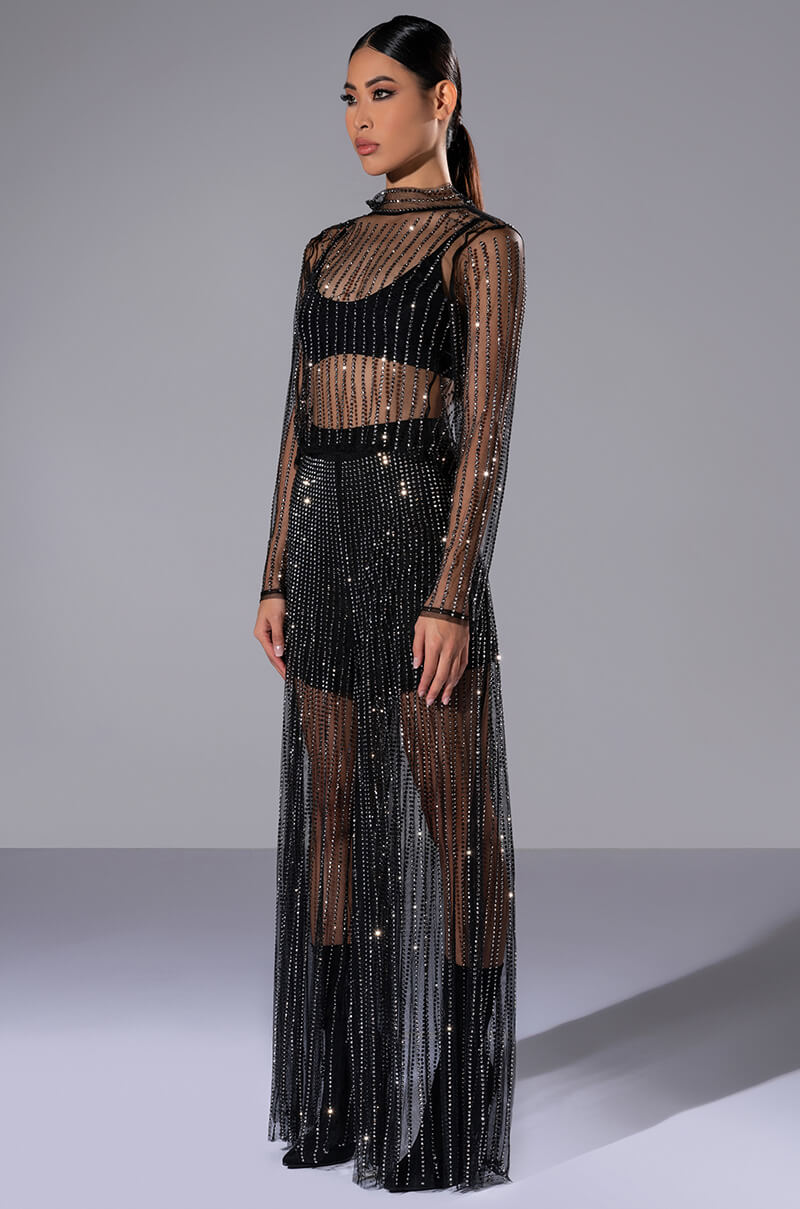 SELENA MESH WIDE LEG PANTS