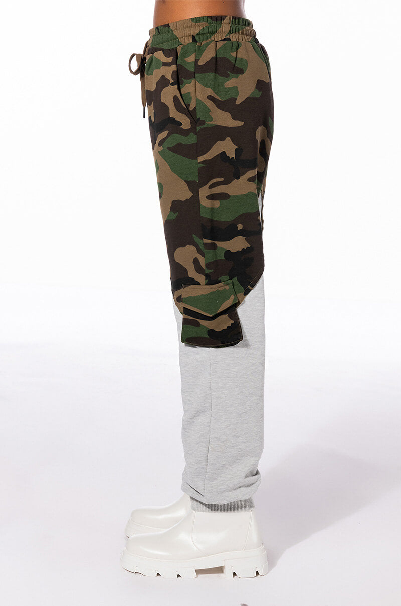 SELFISH HEART CAMO COLOR BLOCKED JOGGERS