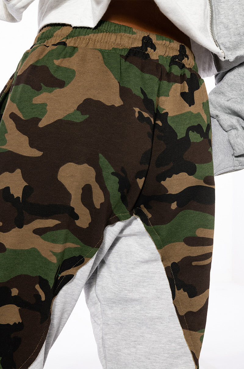 SELFISH HEART CAMO COLOR BLOCKED JOGGERS