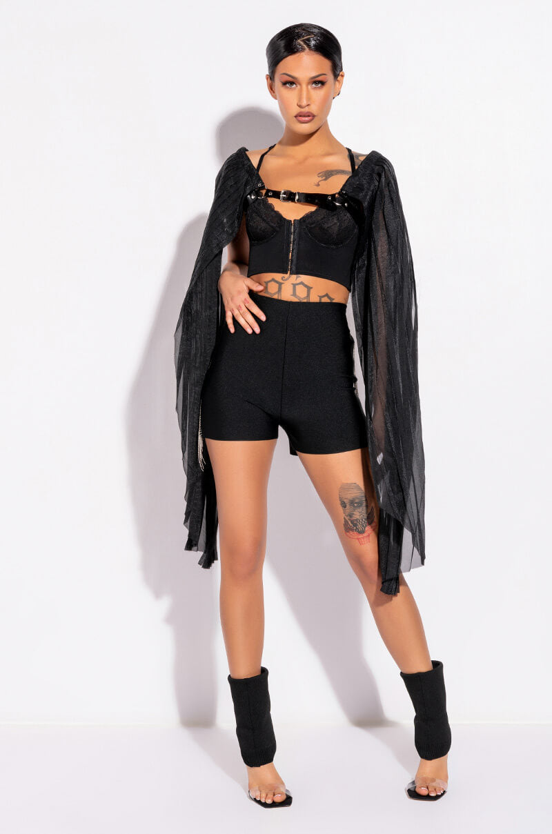 GEMMA FRINGE DETAIL BANDAGE SHORT