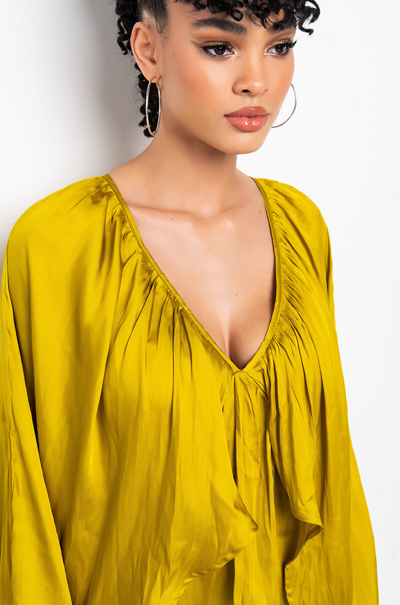 SHAYLA DEEP V BLOUSE
