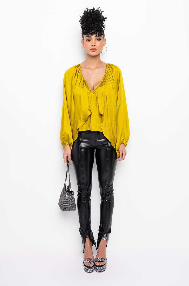 SHAYLA DEEP V BLOUSE