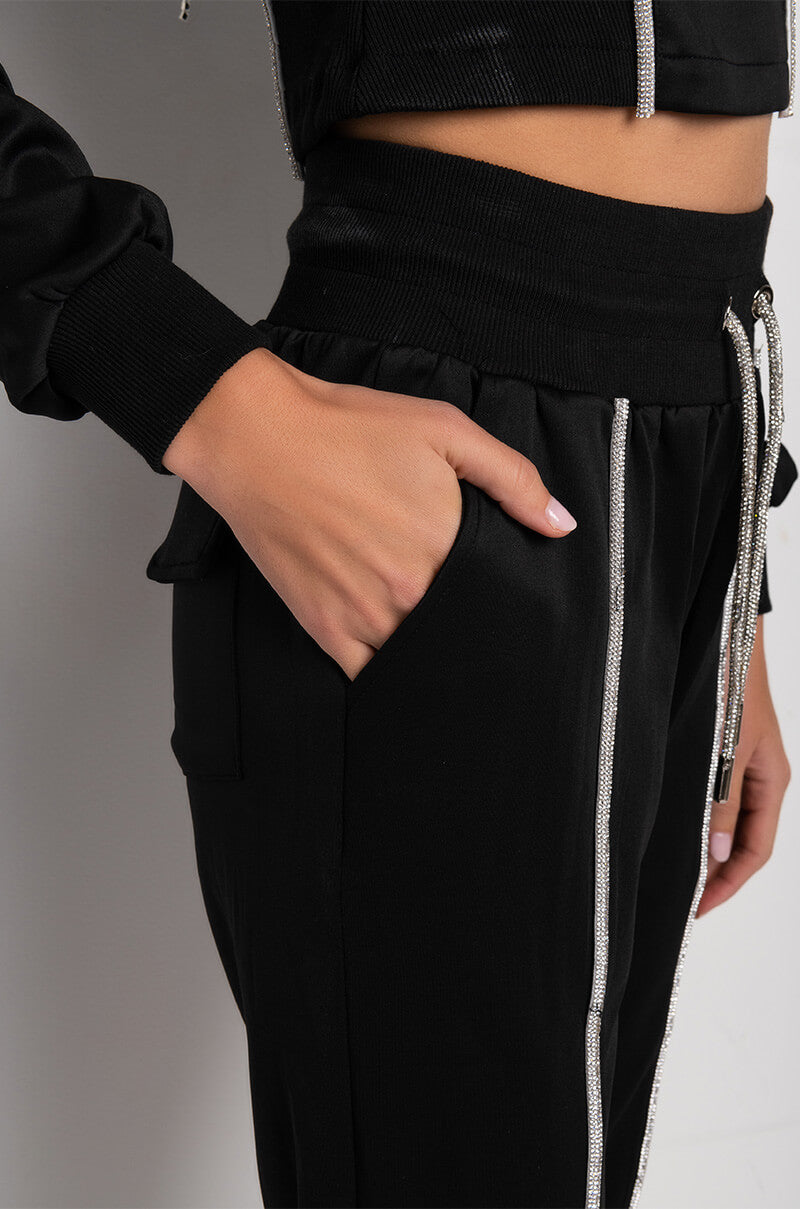 SHAPE OF YOU RHINESTONE ROPE JOGGER