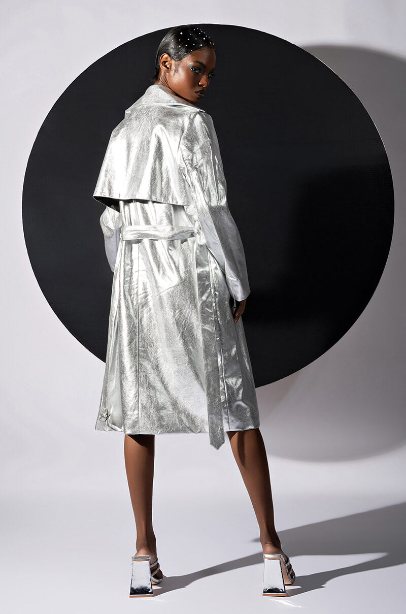 KAIVE SILVER TRENCH COAT