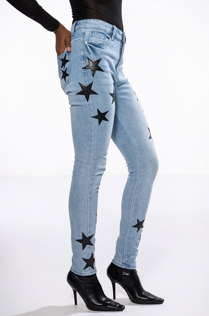 THE BEST PAINTED DISTRESSED HIGH RISE SKINNY JEAN