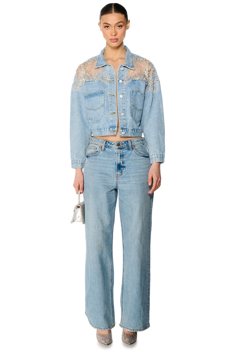 SHOW IT OFF SEQUIN DENIM JACKET