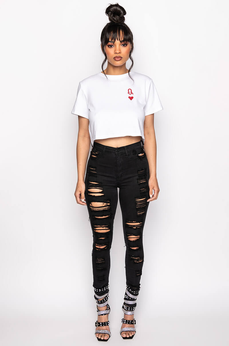 SHOW ME BABY DISTRESSED SKINNY JEANS