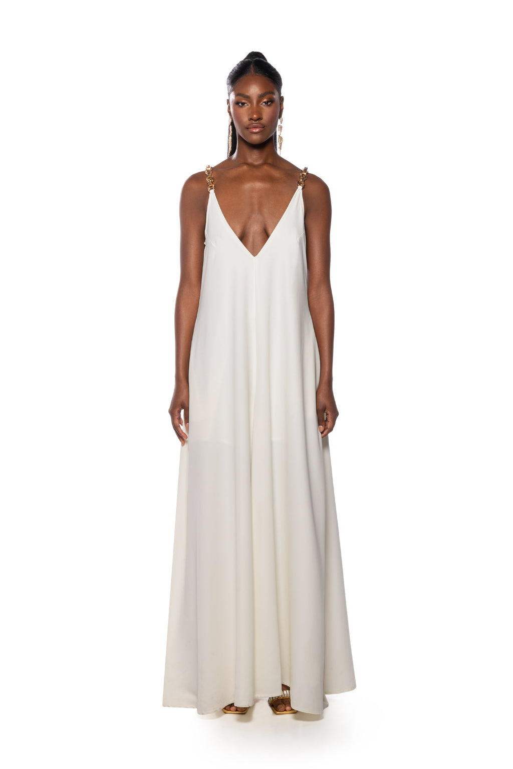 SICILY OVERSIZED SLEEVELESS JUMPSUIT IN WHITE