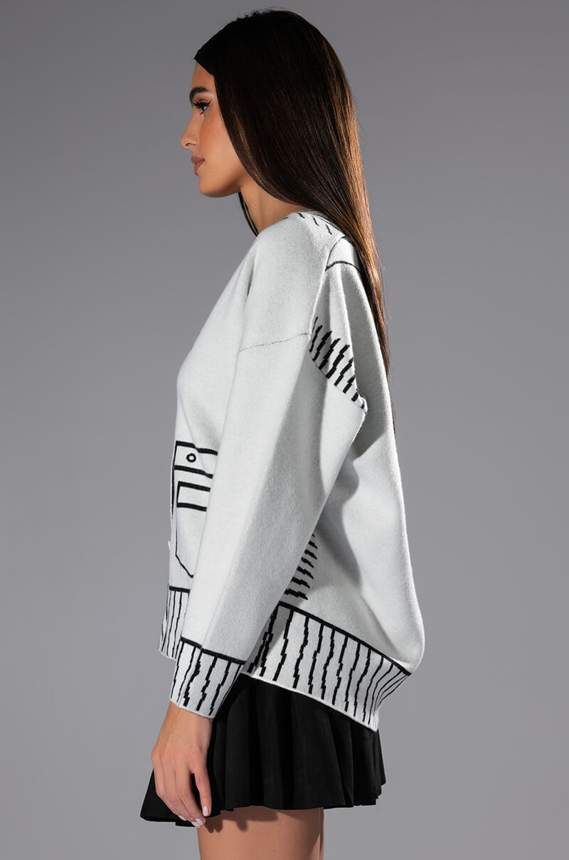 SKETCHY OVERSIZED CARDIGAN