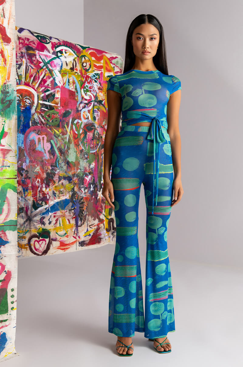 SKYART X AKIRA WIDE LEG MESH LEGGINGS