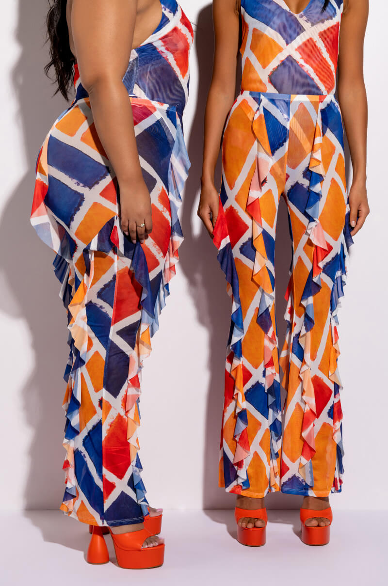 SKYART X AKIRA WIDE LEG RUFFLE LEGGINGS