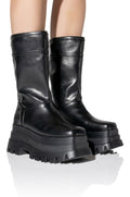 SKYHIGH FLATFORM BOOTIE IN BLACK
