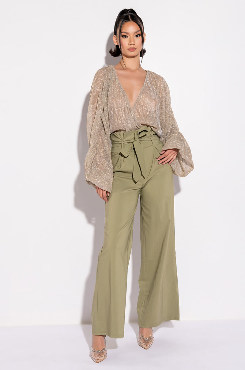 SLOW MOTION LONG SLEEVE WRAP FRONT BODYSUIT