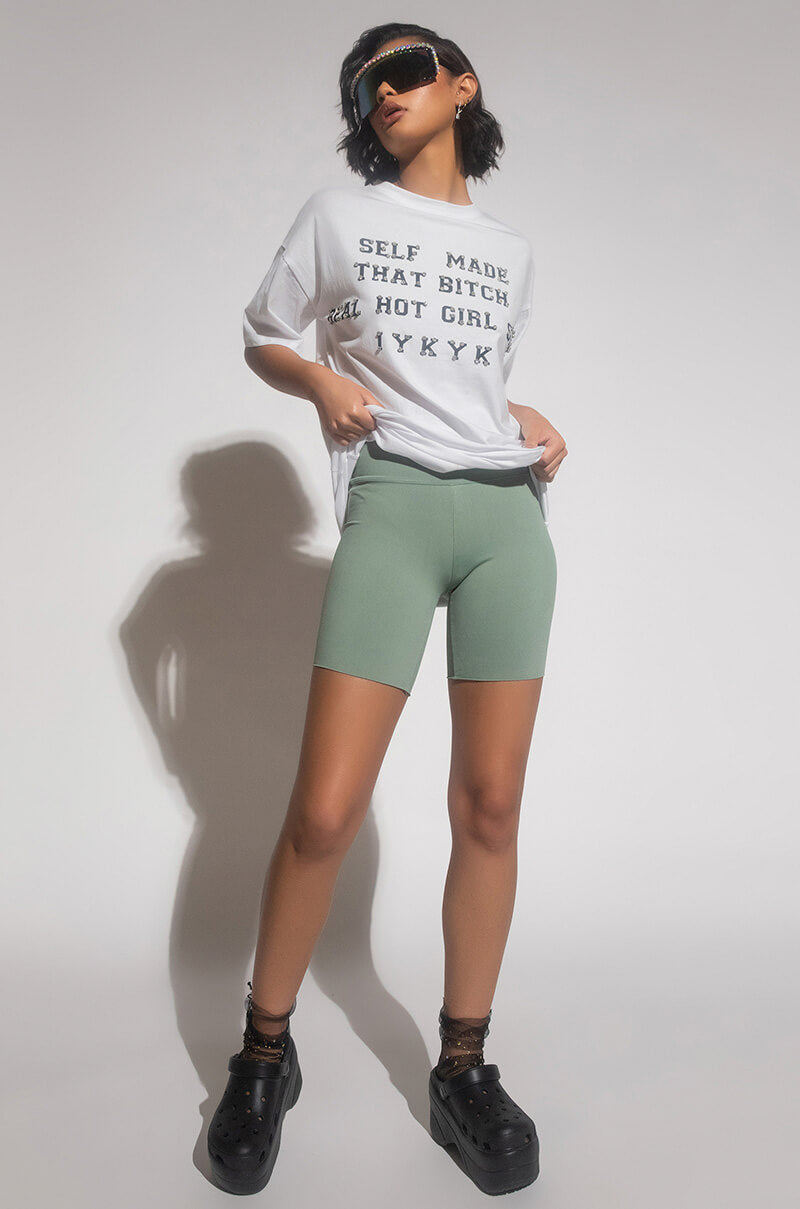 SNATCHED HIGH RISE BIKER SHORTS