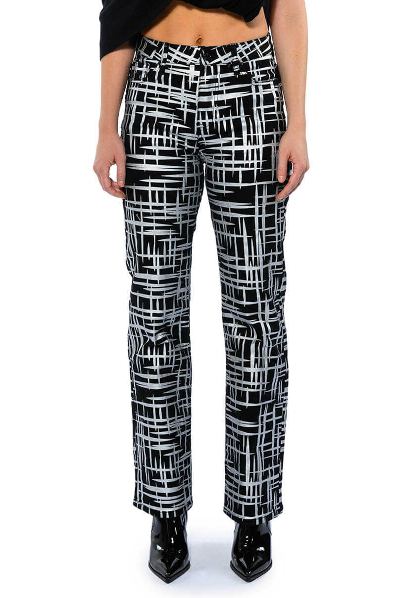 SOMETHING DIFFERENT METALLIC DETAILED JEANS