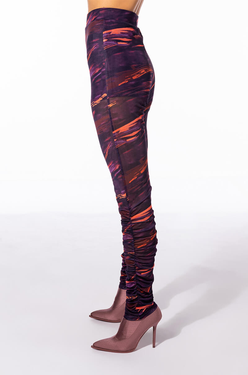 SOMETHING SPECIAL MESH LEGGING WITH RUCHED DETAIL