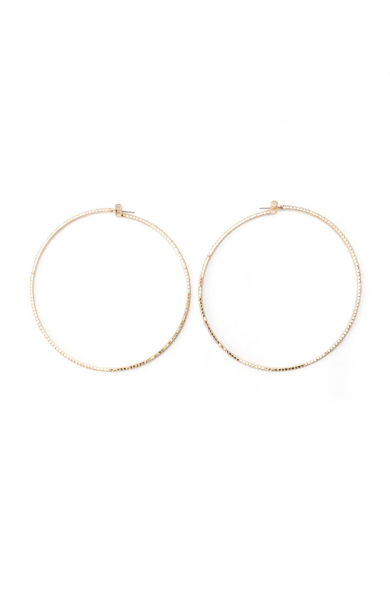 SPARKLE GOLD 80MM RHINESTONE HOOPS