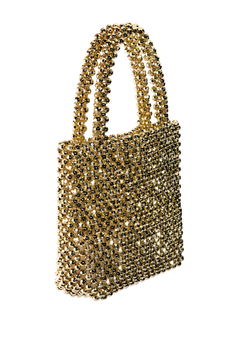 SPARKLING EMBELLISHED GOLD BAG