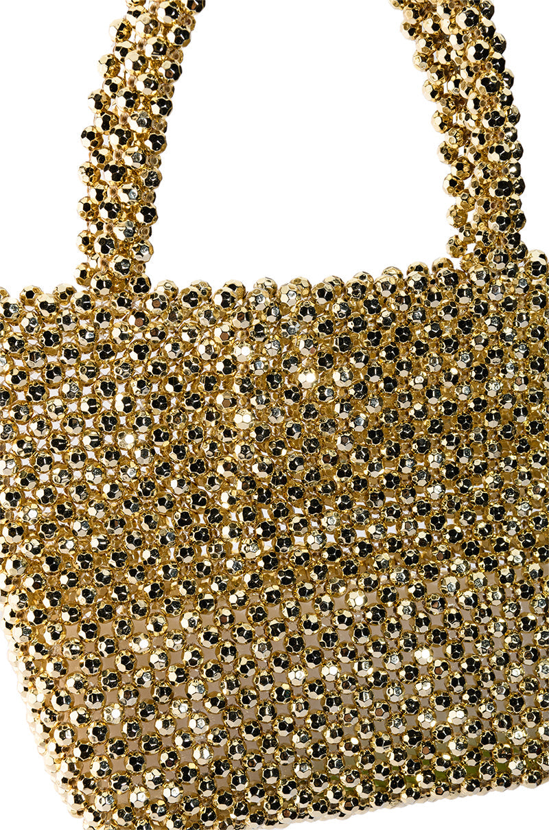 SPARKLING EMBELLISHED GOLD BAG