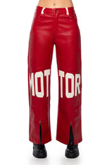 SPEED UP MOTOR FAUX LEATHER PANT