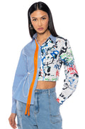 SPENCER ASYMMETRICAL MIXED BUTTON DOWN