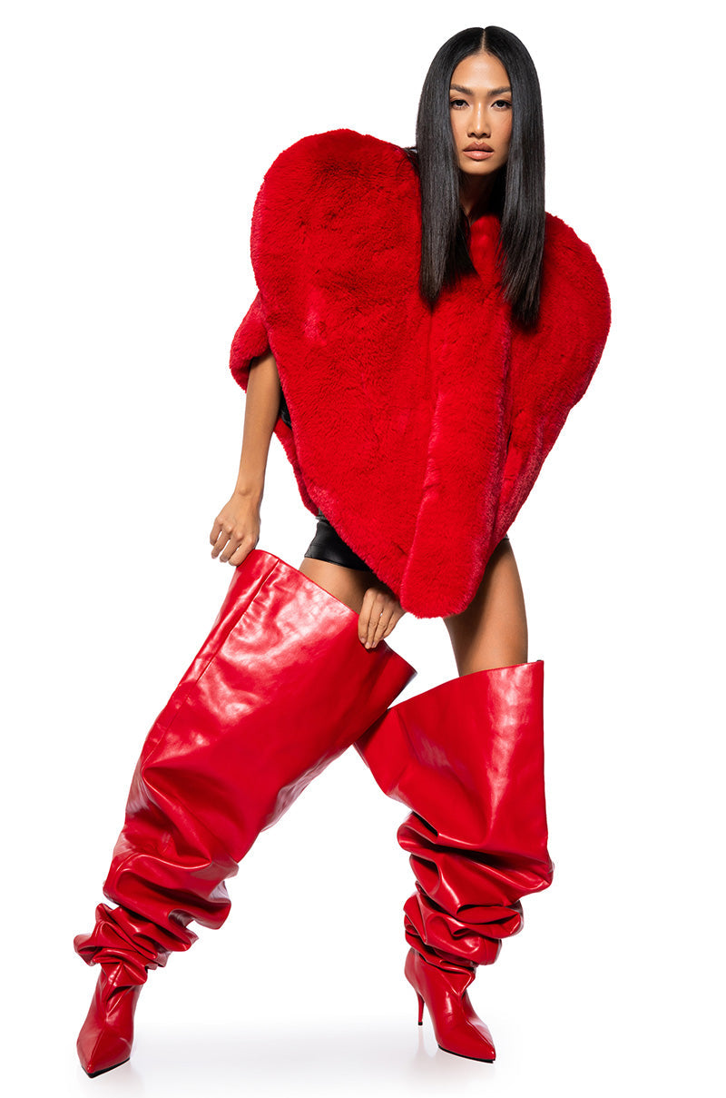 STAR CROSSED LOVER FAUX FUR HEART VEST