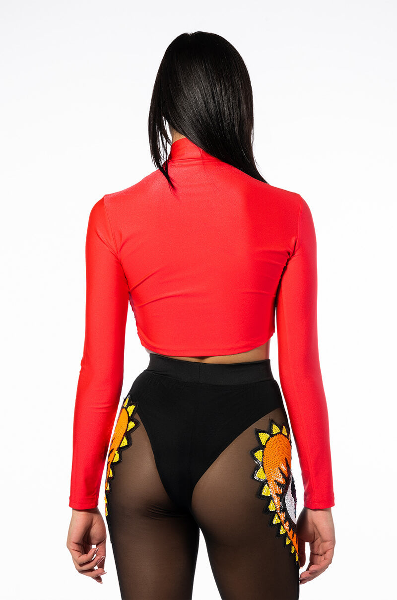 TIA WRAP FITTED LONG SLEEVE TOP