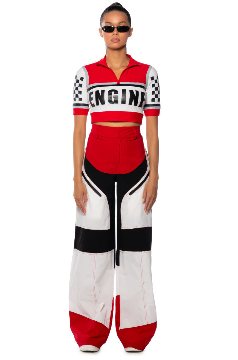 RACING WIDE LEG CARGO PANT