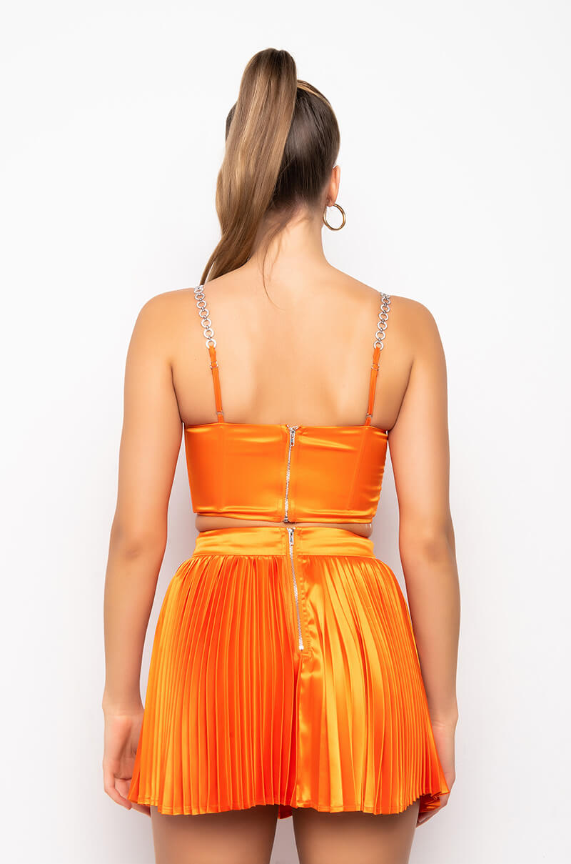 STAY MAD RHINESTONE STRAP SATIN BUSTIER