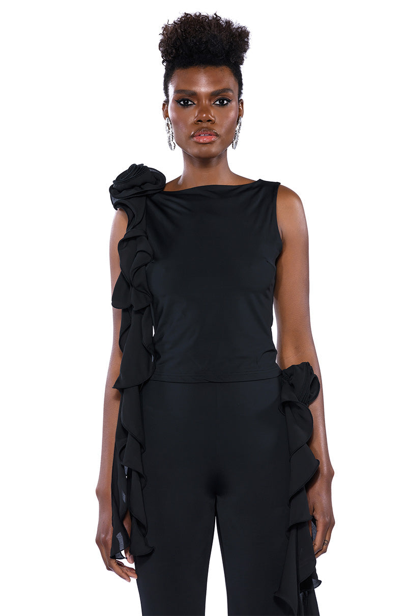 STELLA FLOUNCED SLEEVELESS TOP