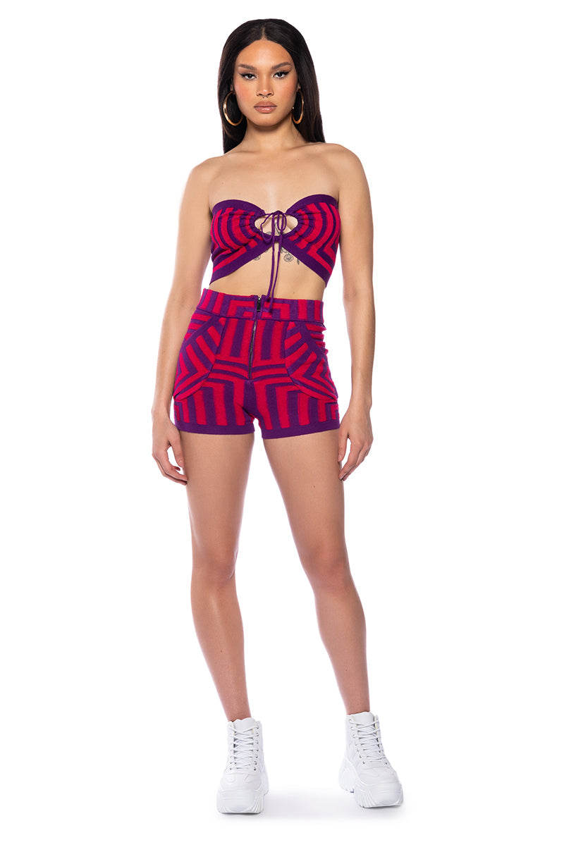 STELLA MAGENTA HIGH WAISTED SHORTS