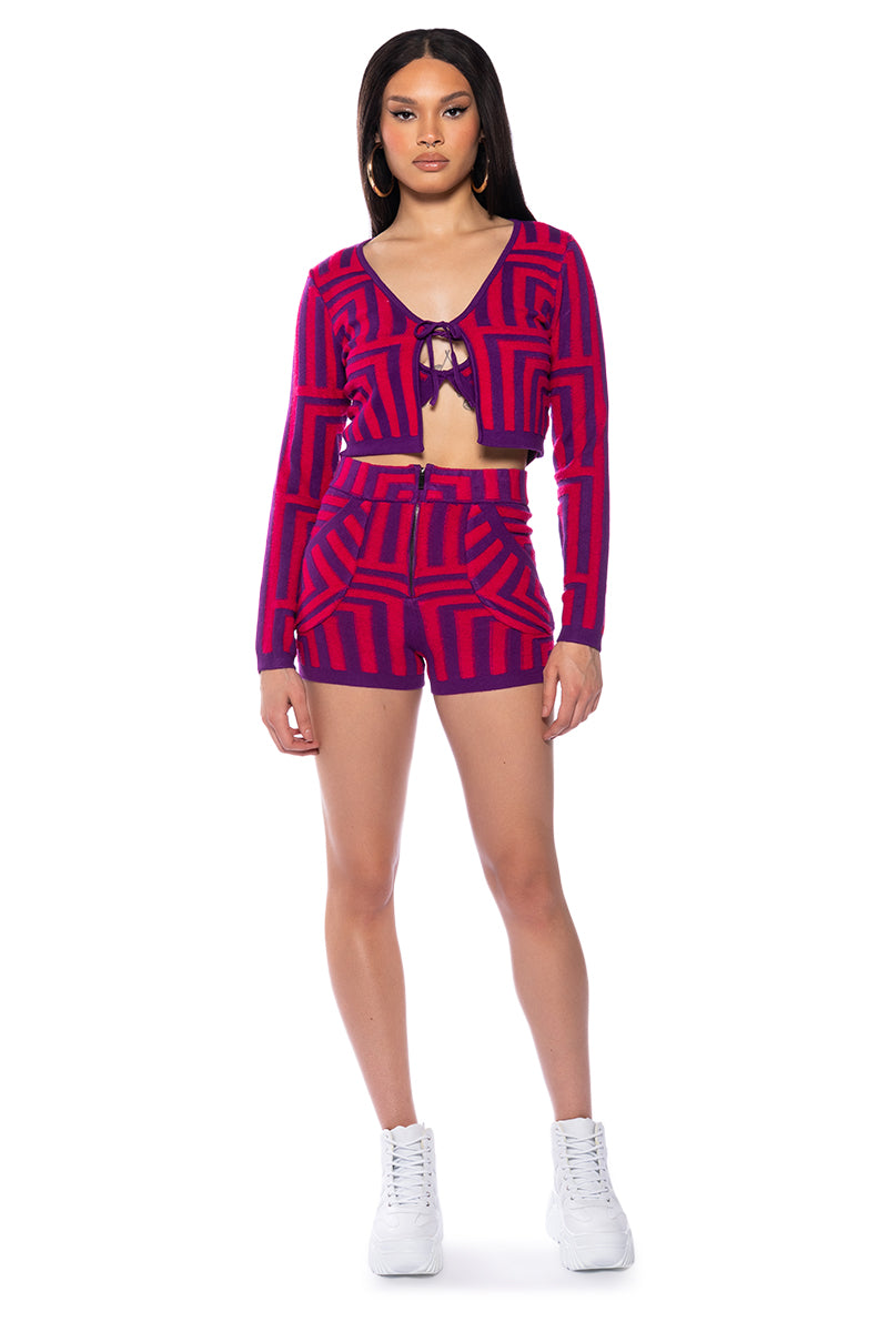 STELLA MAGENTA HIGH WAISTED SHORTS