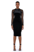 STOP AND STARE MESH DETAIL MIDI DRESS