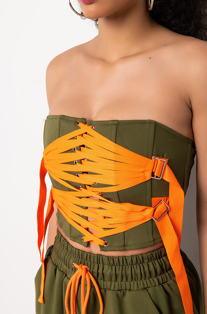 STRAP STRAP COLORBLOCK CORSET