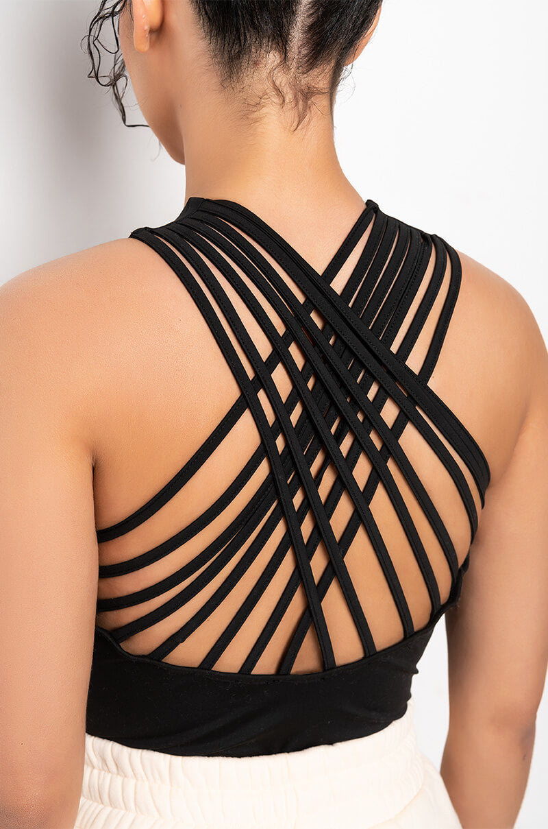 STRAPPED AND LOADED STRAPPY BACK SLEEVELESS BODYSUIT