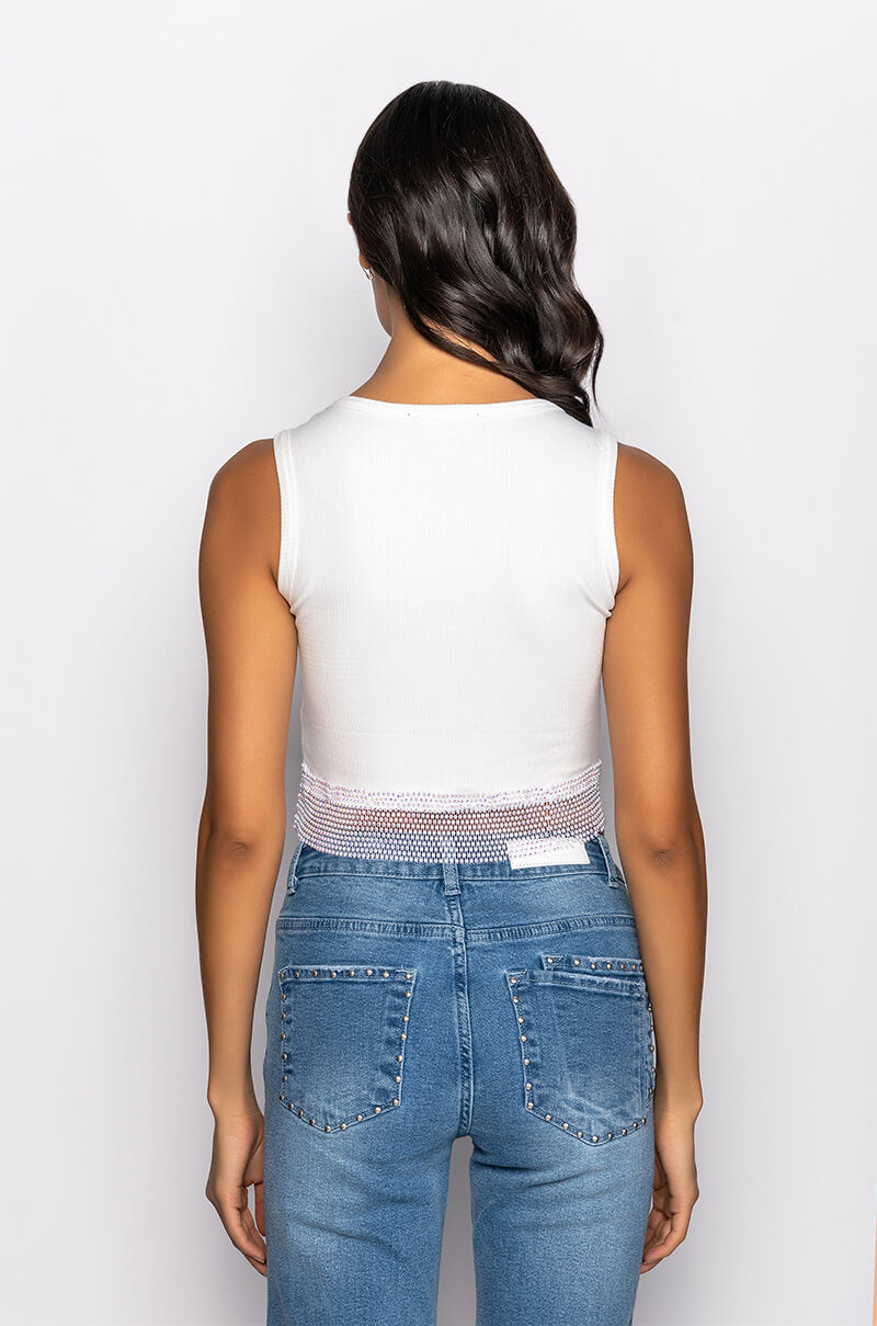 SUGA BOO RHINESTONE DETAIL TOP
